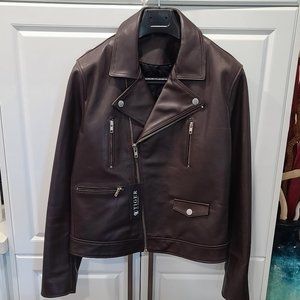 *****SALE***** Tiger of Sweden Brown Leather Motorcycle Jacket